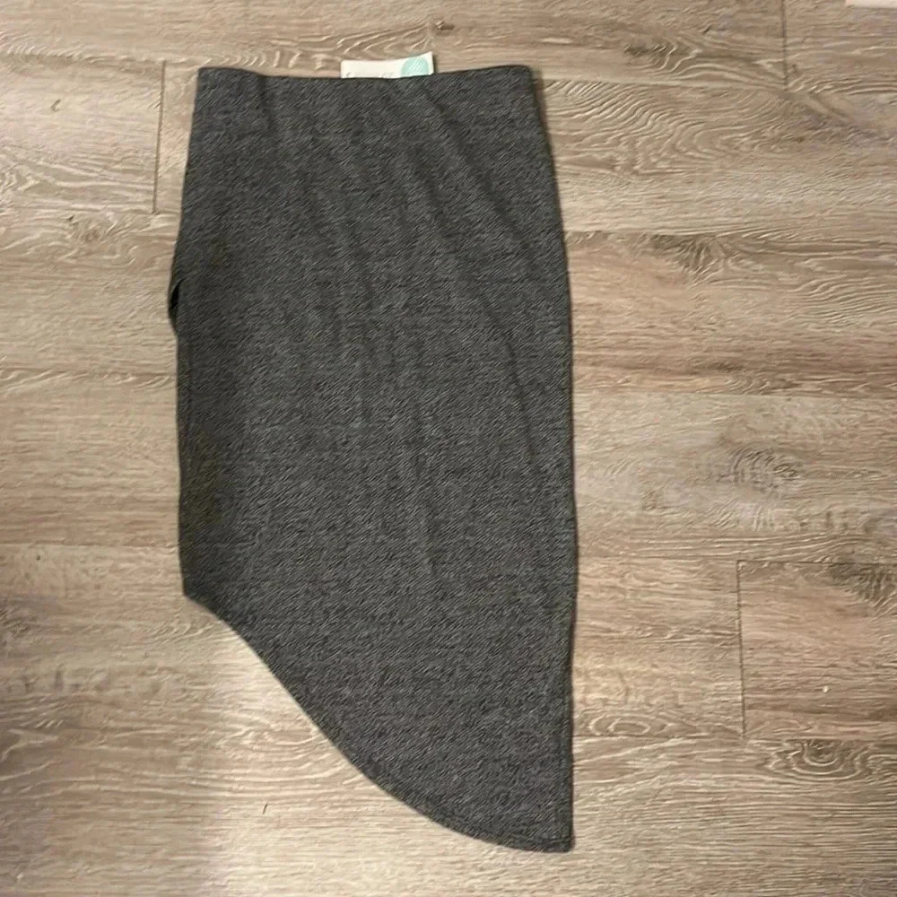Renee C catriona ruche asymmetrical fitted dark gray skirt Size Large - Picture 5 of 5